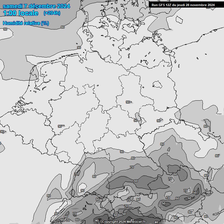 Modele GFS - Carte prvisions 