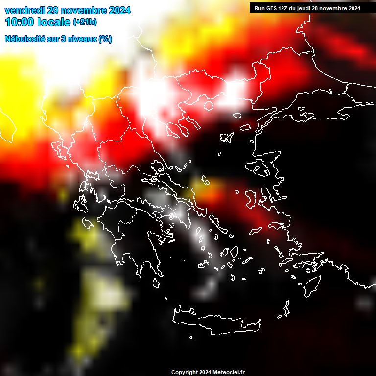 Modele GFS - Carte prvisions 