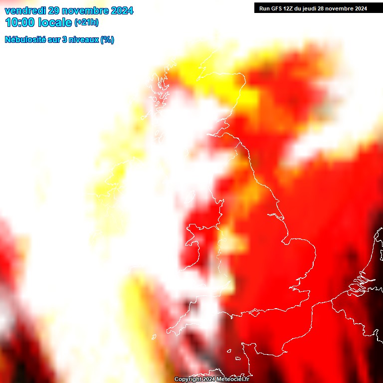 Modele GFS - Carte prvisions 