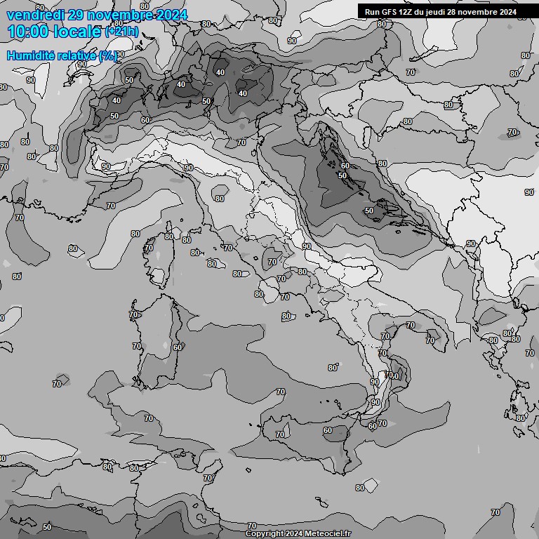 Modele GFS - Carte prvisions 