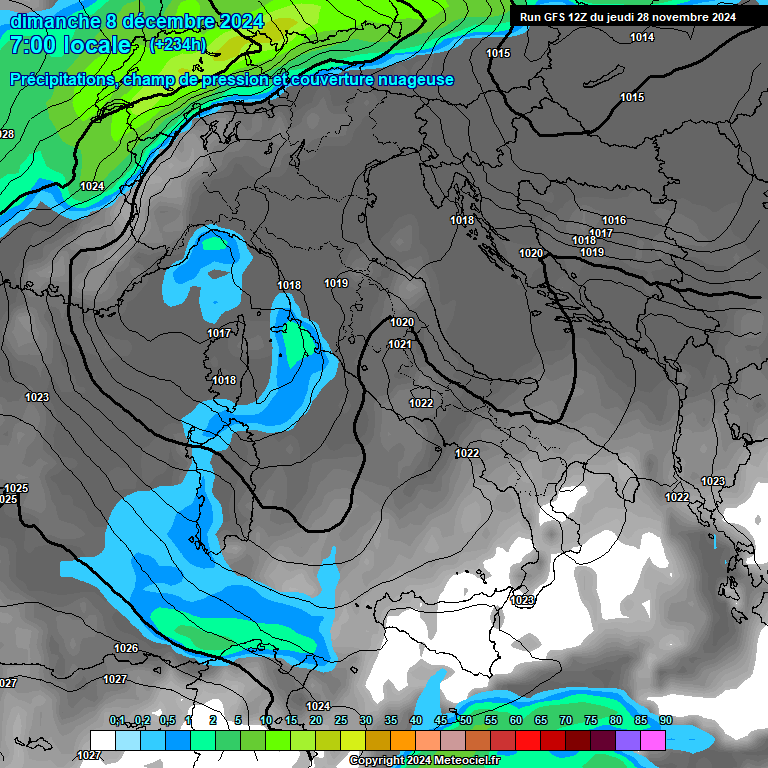 Modele GFS - Carte prvisions 