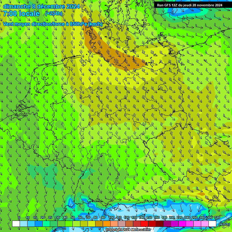 Modele GFS - Carte prvisions 