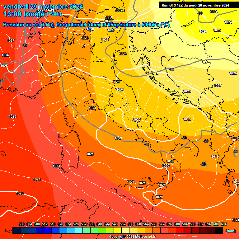 Modele GFS - Carte prvisions 