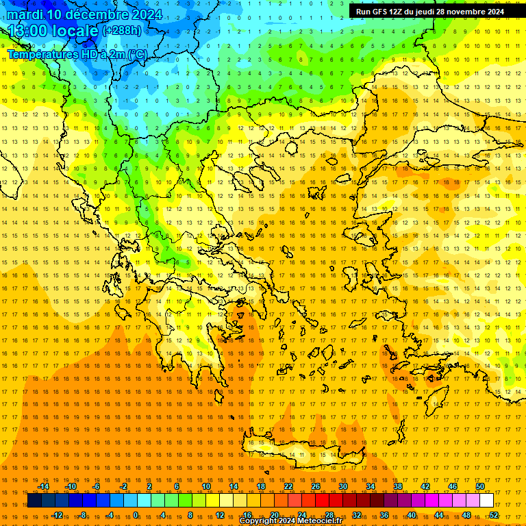 Modele GFS - Carte prvisions 