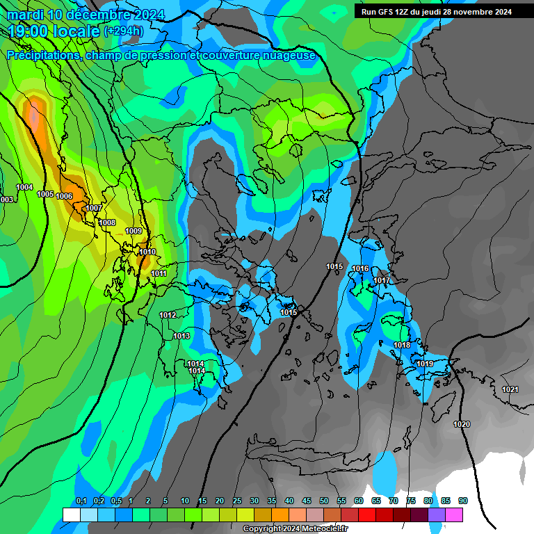 Modele GFS - Carte prvisions 