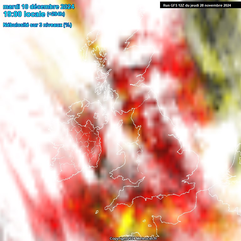 Modele GFS - Carte prvisions 