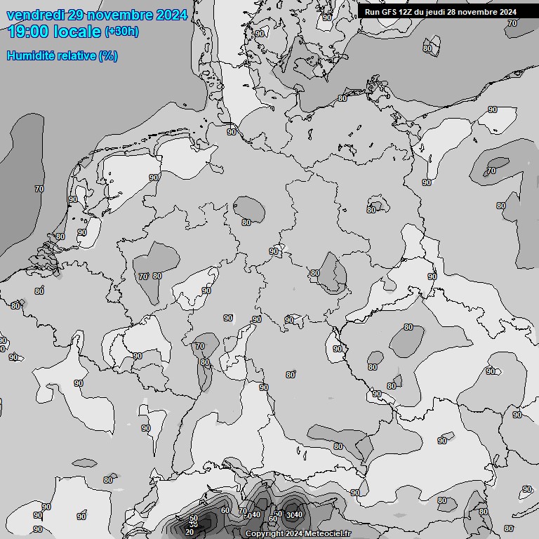 Modele GFS - Carte prvisions 