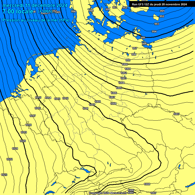 Modele GFS - Carte prvisions 