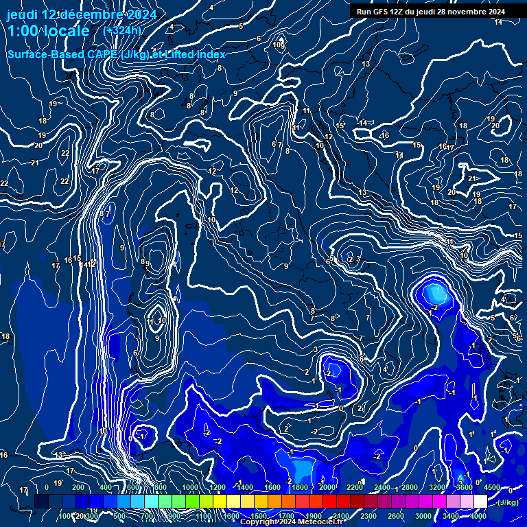 Modele GFS - Carte prvisions 