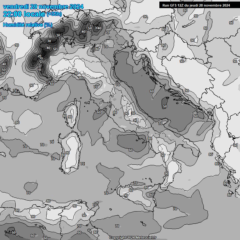 Modele GFS - Carte prvisions 