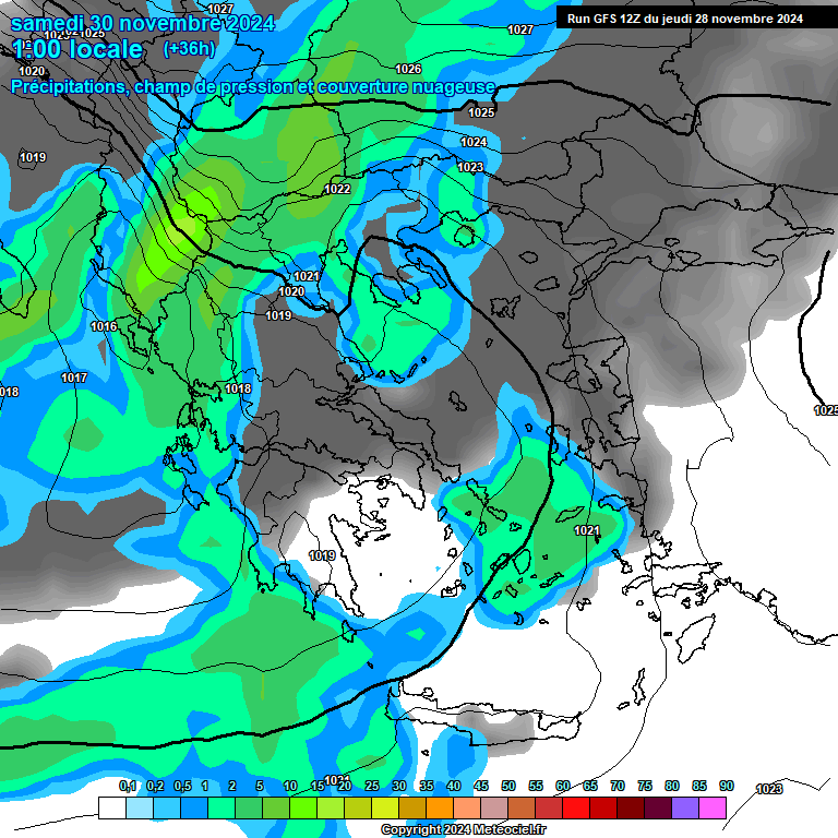 Modele GFS - Carte prvisions 