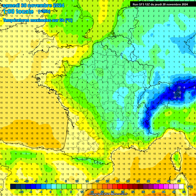 Modele GFS - Carte prvisions 