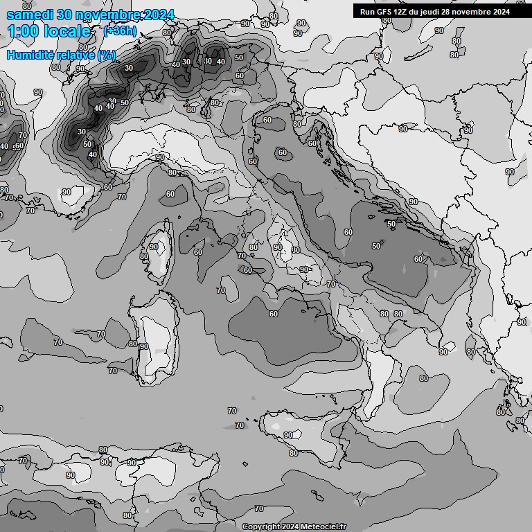 Modele GFS - Carte prvisions 