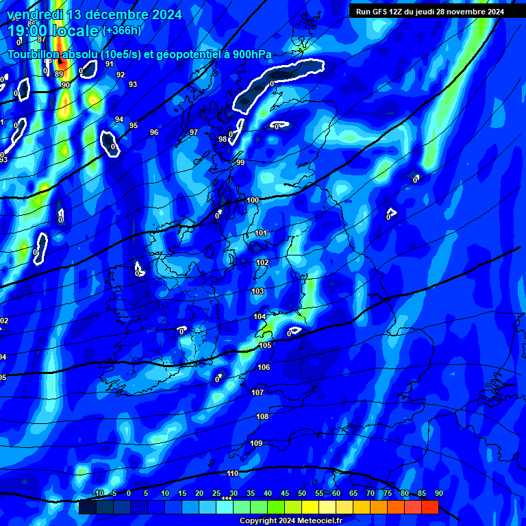 Modele GFS - Carte prvisions 