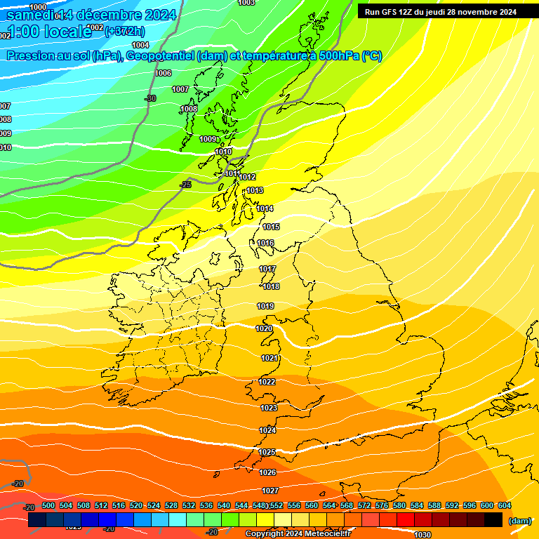 Modele GFS - Carte prvisions 