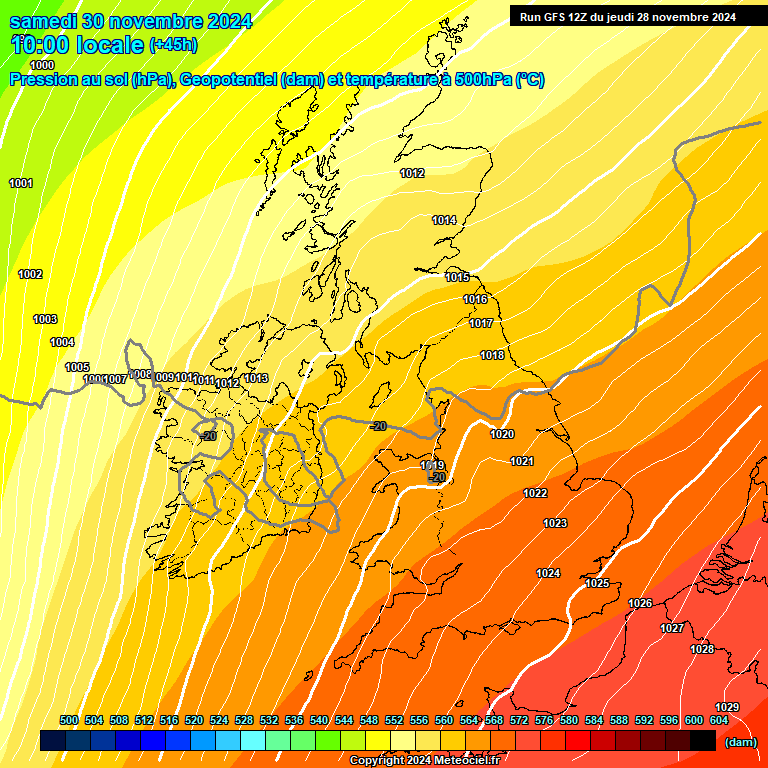 Modele GFS - Carte prvisions 