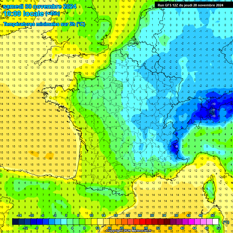 Modele GFS - Carte prvisions 