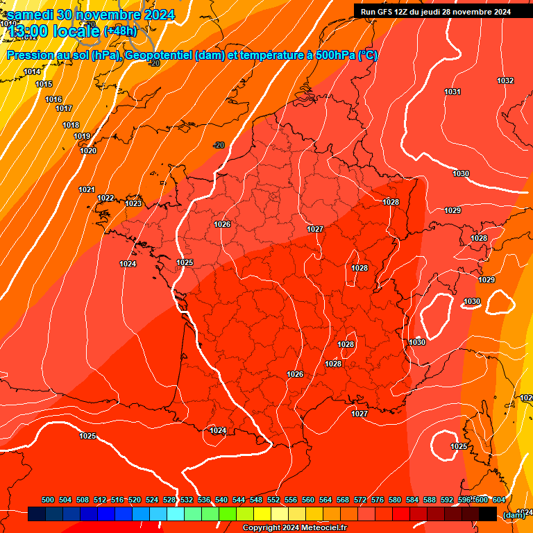 Modele GFS - Carte prvisions 