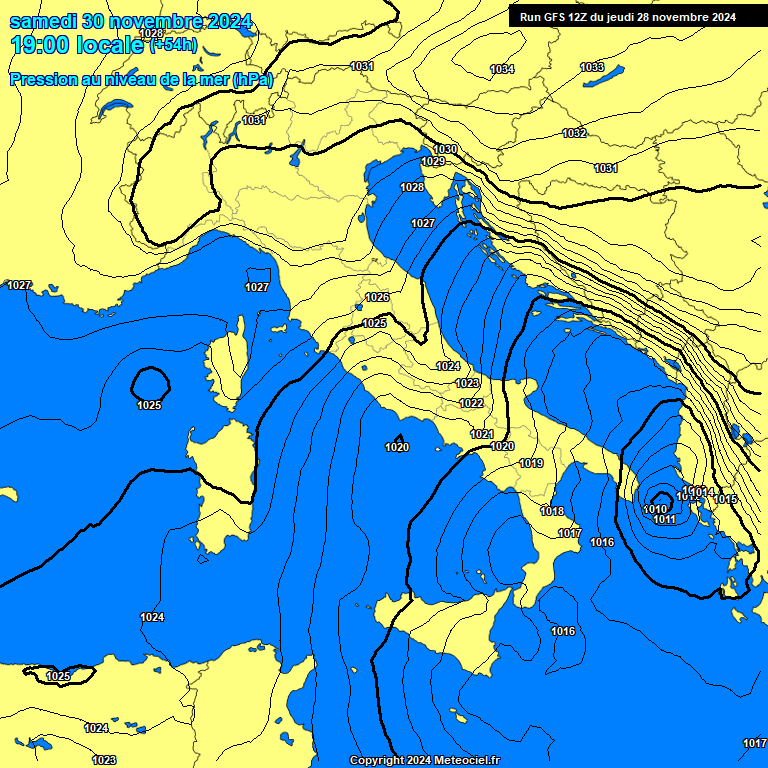 Modele GFS - Carte prvisions 