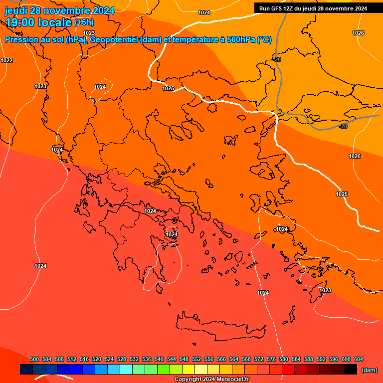 Modele GFS - Carte prvisions 