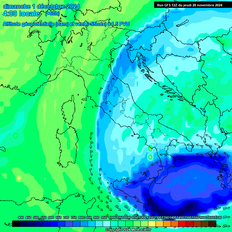 Modele GFS - Carte prvisions 