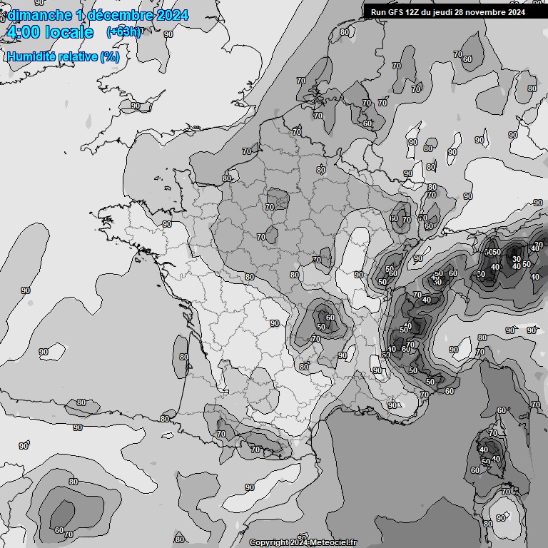 Modele GFS - Carte prvisions 