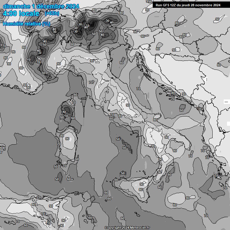 Modele GFS - Carte prvisions 