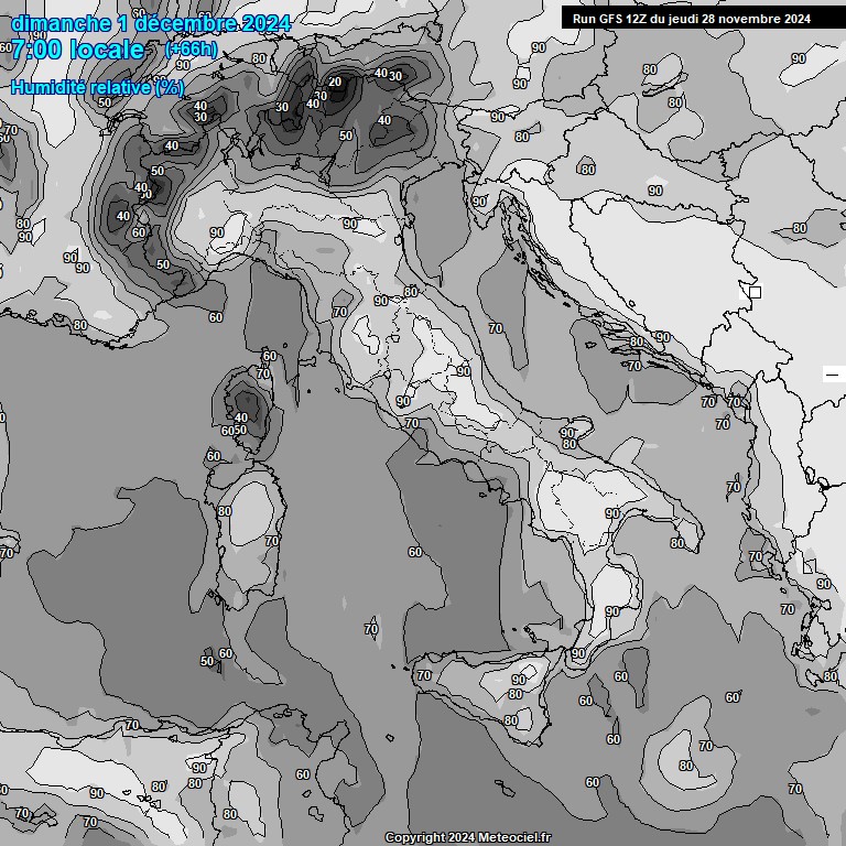 Modele GFS - Carte prvisions 