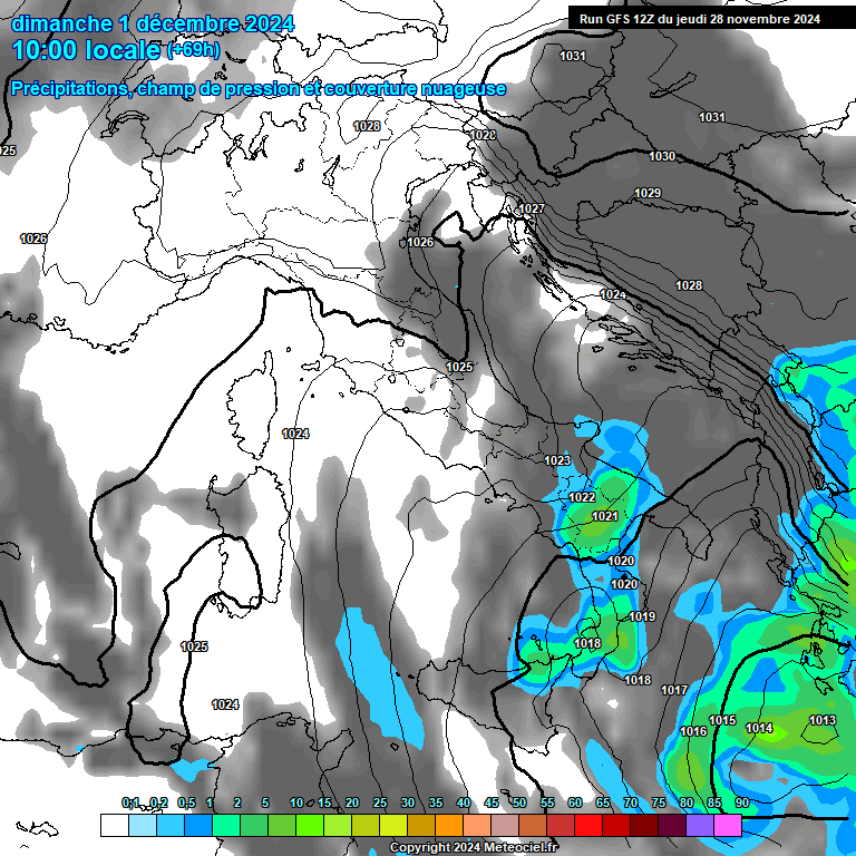 Modele GFS - Carte prvisions 