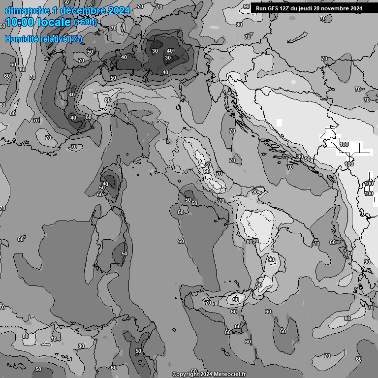 Modele GFS - Carte prvisions 