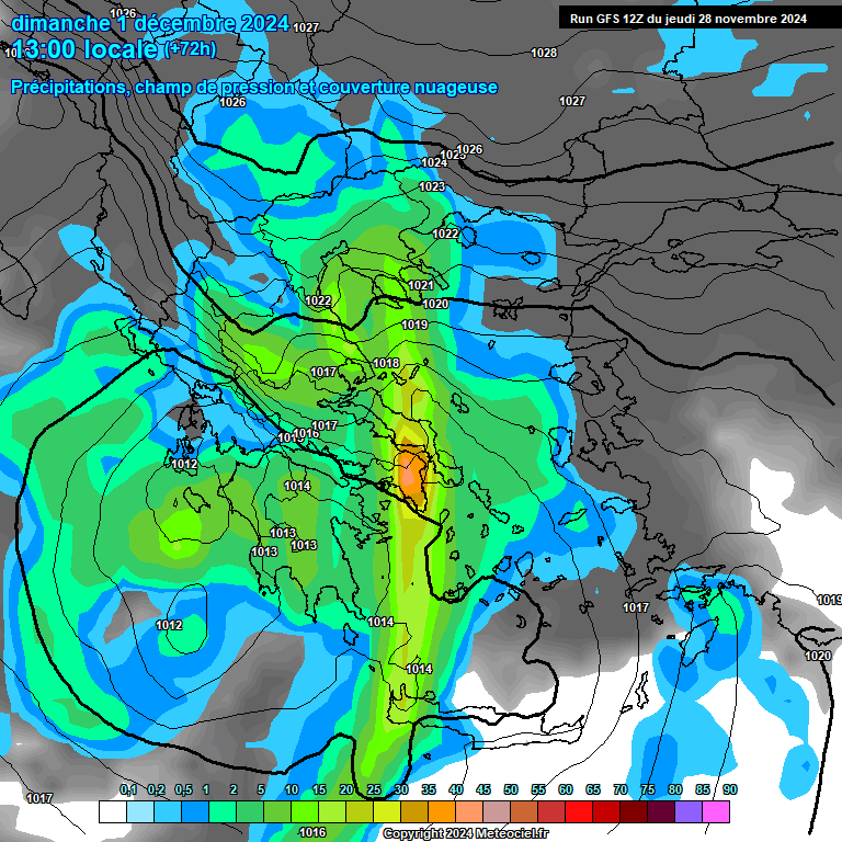 Modele GFS - Carte prvisions 