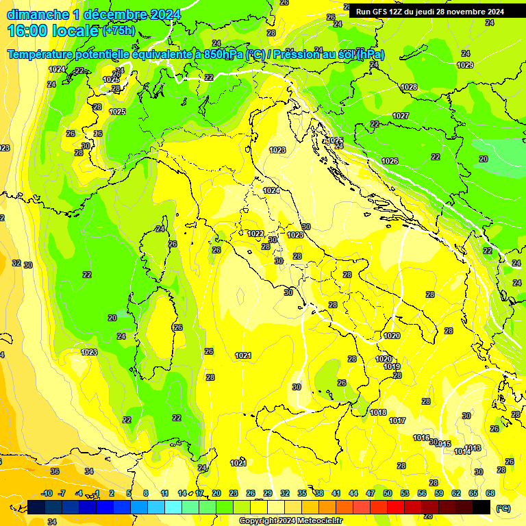 Modele GFS - Carte prvisions 