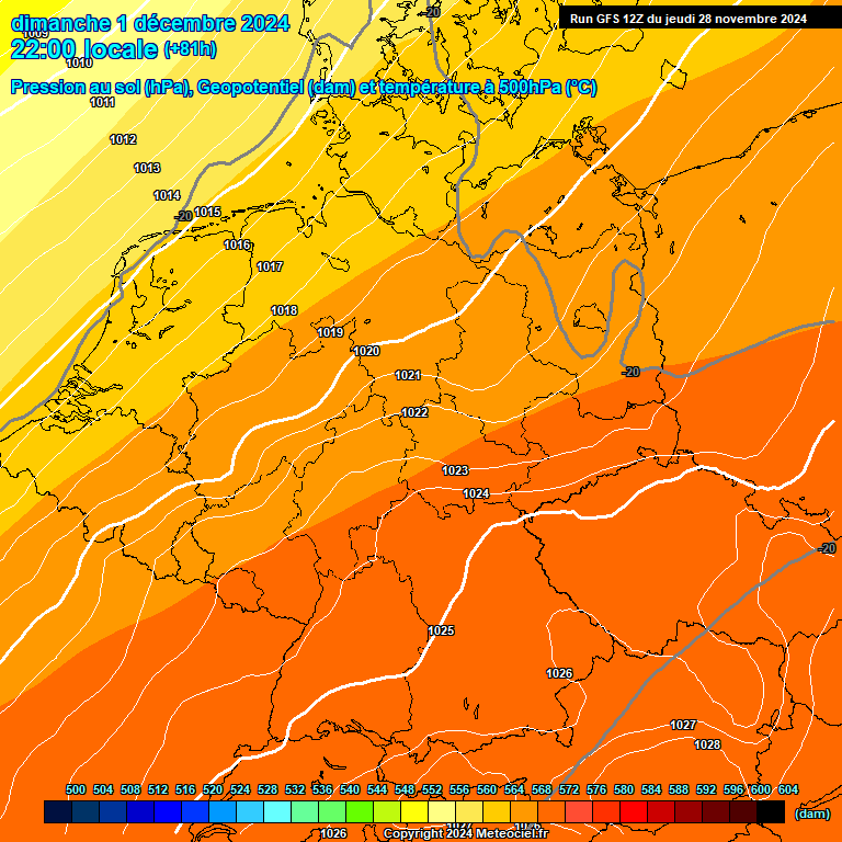 Modele GFS - Carte prvisions 