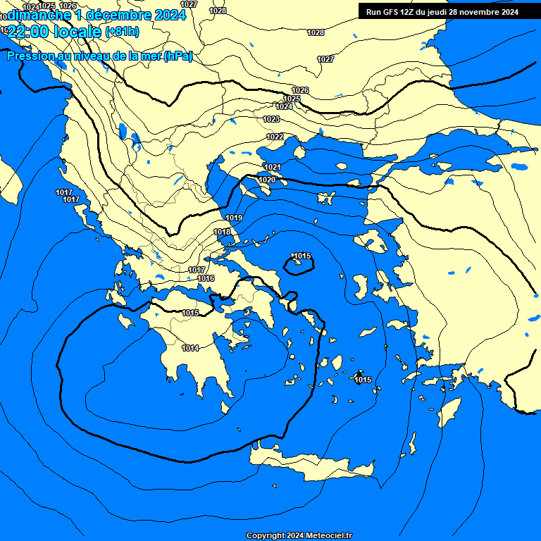 Modele GFS - Carte prvisions 