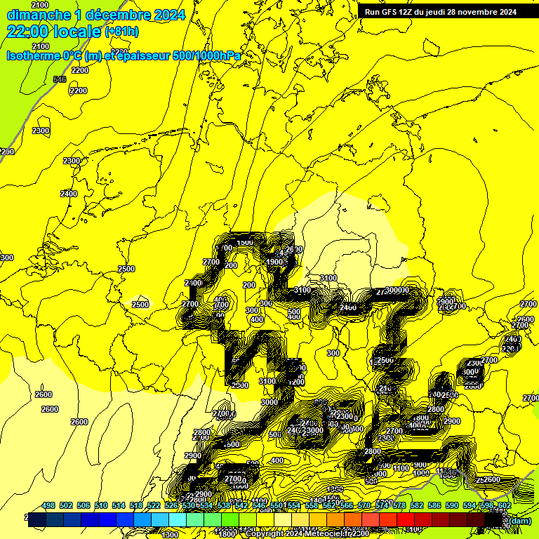 Modele GFS - Carte prvisions 