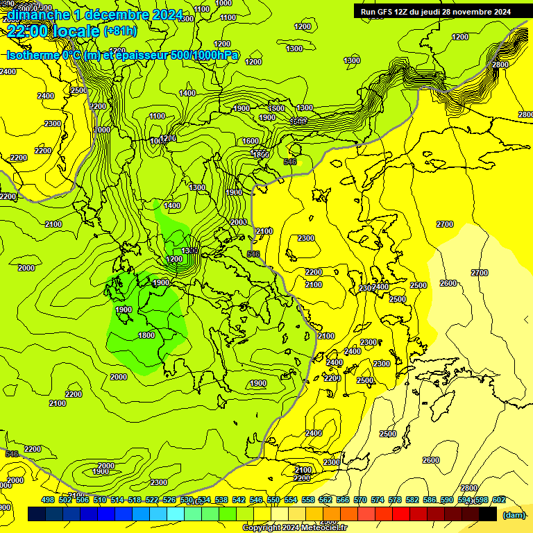 Modele GFS - Carte prvisions 