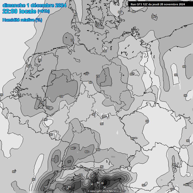 Modele GFS - Carte prvisions 