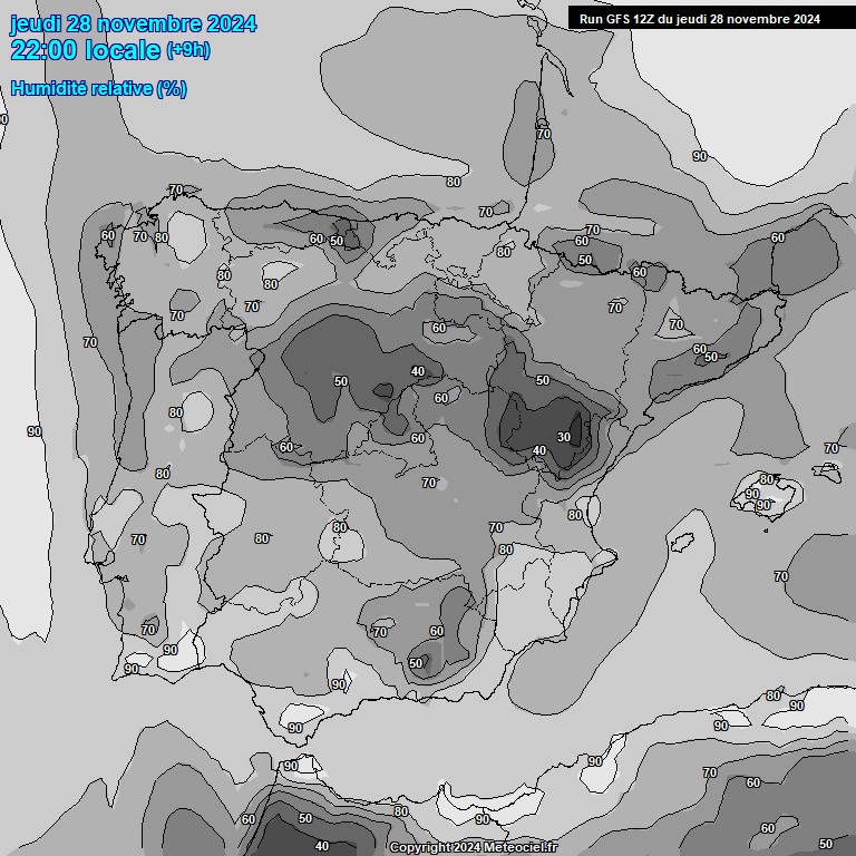 Modele GFS - Carte prvisions 