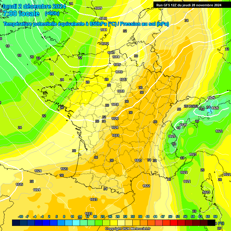 Modele GFS - Carte prvisions 