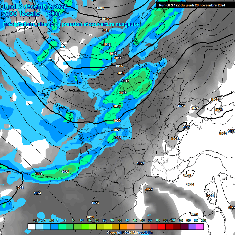 Modele GFS - Carte prvisions 