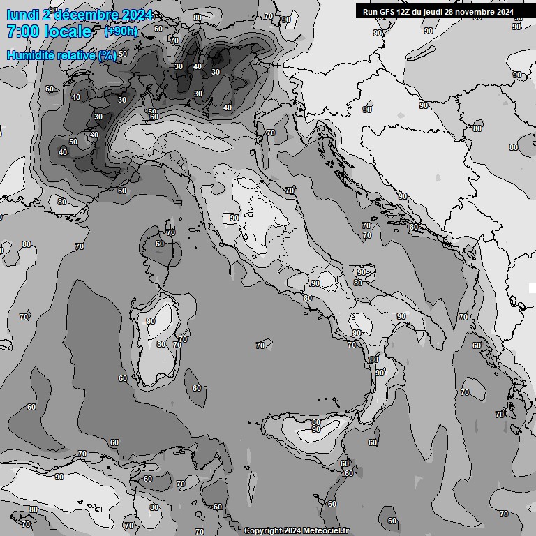 Modele GFS - Carte prvisions 