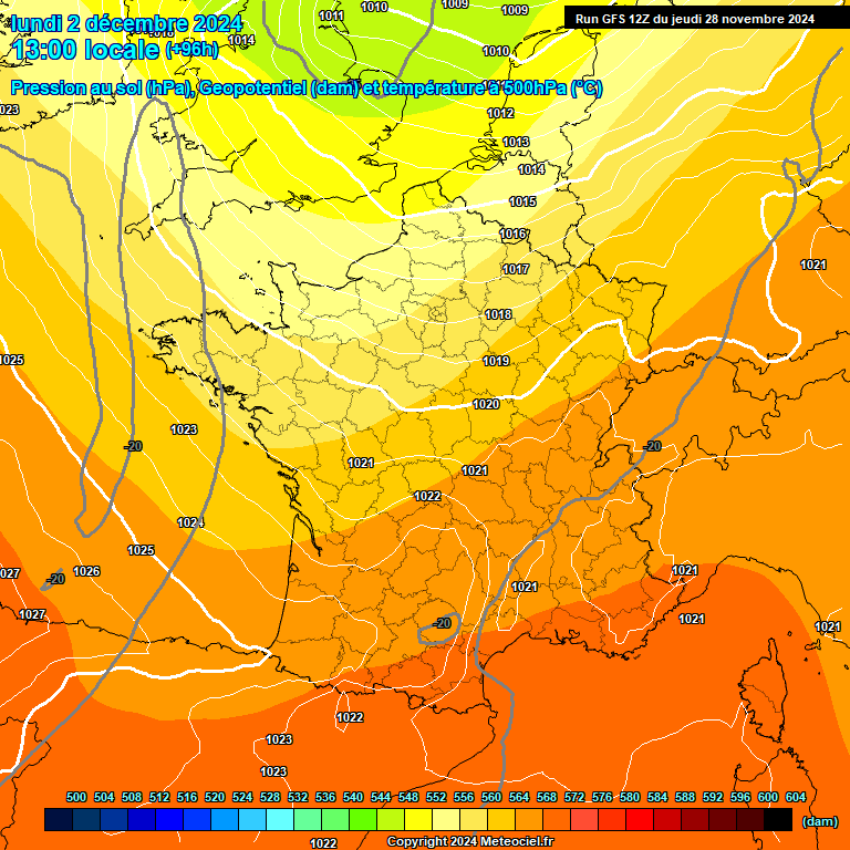 Modele GFS - Carte prvisions 