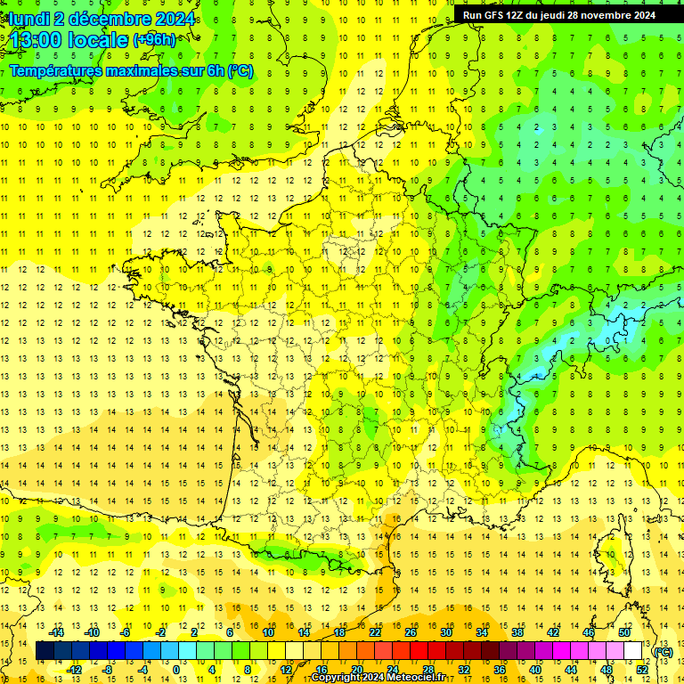 Modele GFS - Carte prvisions 