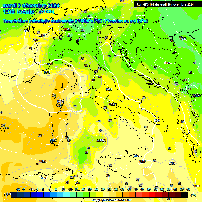 Modele GFS - Carte prvisions 