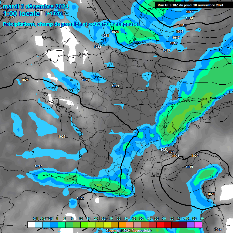 Modele GFS - Carte prvisions 