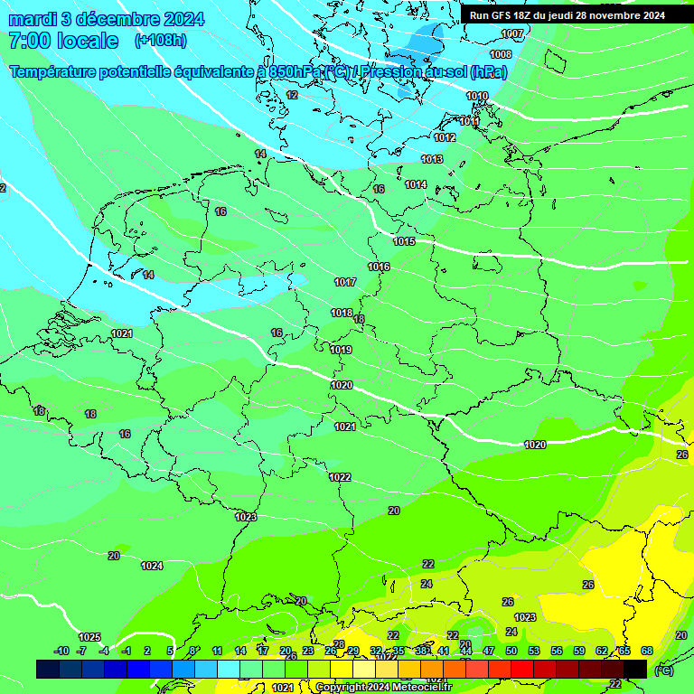 Modele GFS - Carte prvisions 