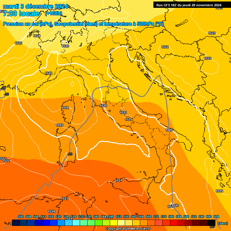 Modele GFS - Carte prvisions 