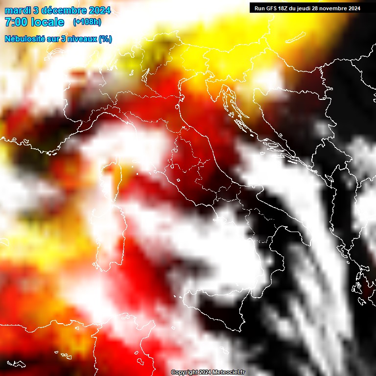 Modele GFS - Carte prvisions 