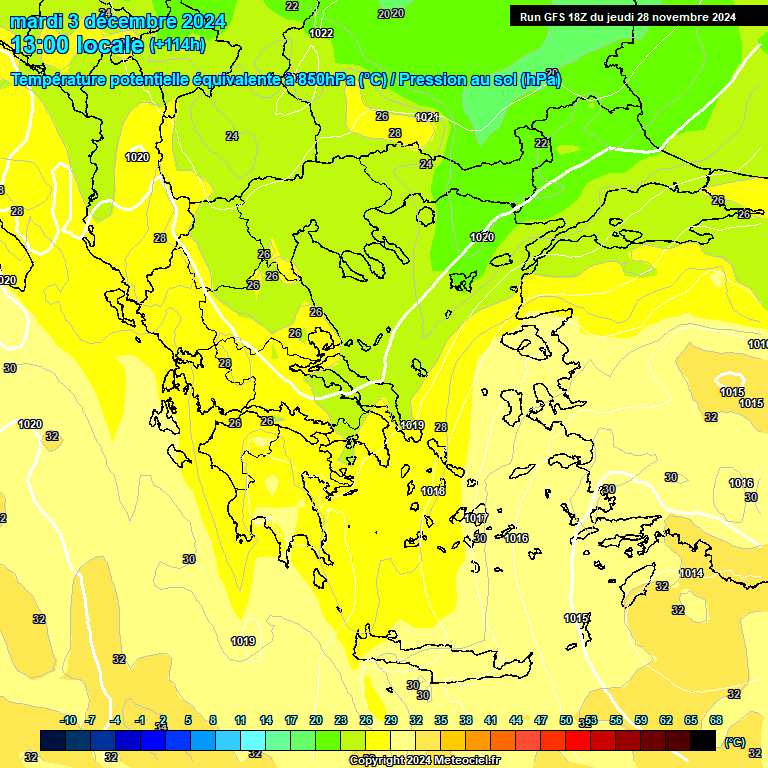 Modele GFS - Carte prvisions 