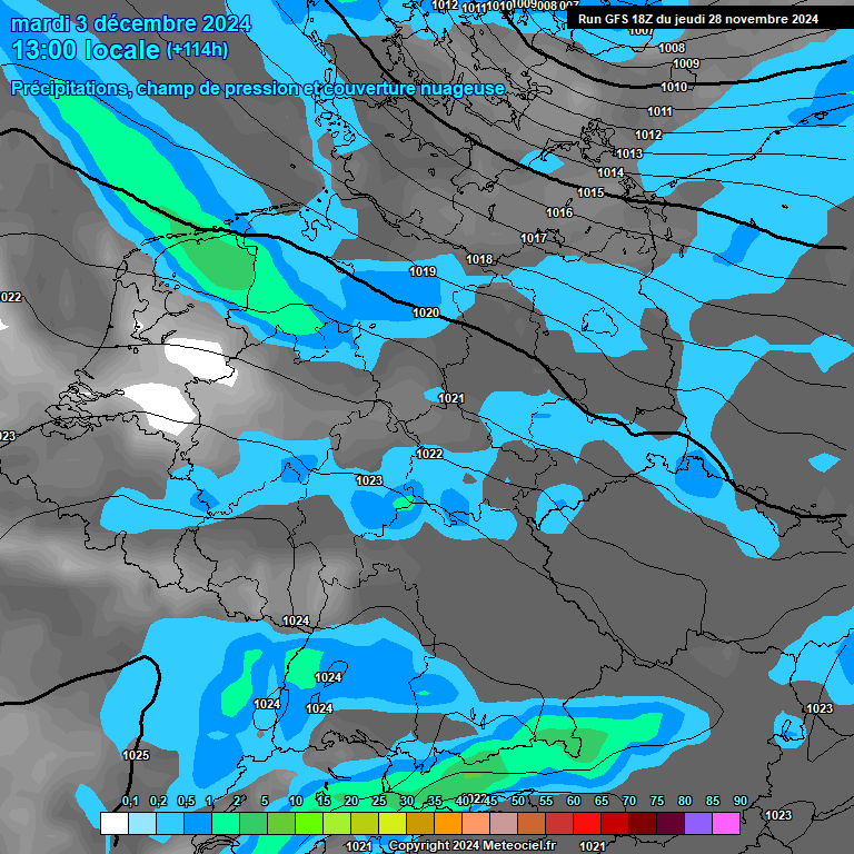 Modele GFS - Carte prvisions 